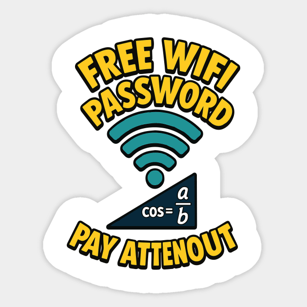 Funny Math, Free Wifi Password Sticker by Marketing's Store